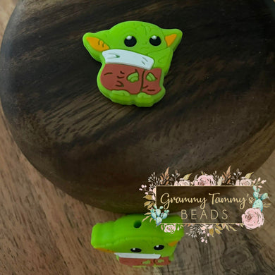 Baby Y Light Green Silicone Focal Bead