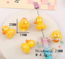 Load image into Gallery viewer, Yellow Duck 3D Acrylic Chunky Bead - 1 Count Acyclic
