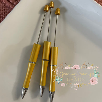 Beadable Pen - Yellow Gold Beadable Pen