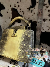 Load image into Gallery viewer, Yellow &amp; Grey Leather Snake Skin Look Handbag With Dust Cover Purse
