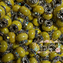 Load image into Gallery viewer, Yellow Rhinestone Pearl Spacer Beads Spacers
