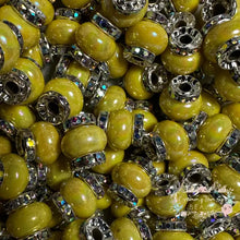 Load image into Gallery viewer, Yellow Rhinestone Pearl Spacer Beads Spacers
