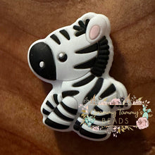 Load image into Gallery viewer, Zebra Silicone Focal Bead Beads
