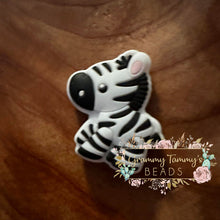 Load image into Gallery viewer, Zebra Silicone Focal Bead Beads
