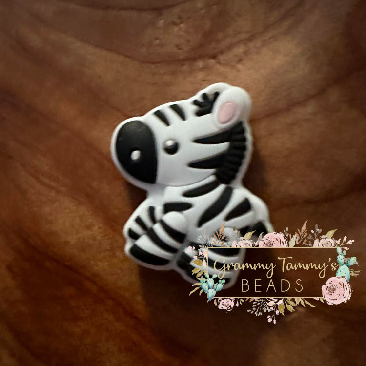 Zebra Silicone Focal Bead Beads