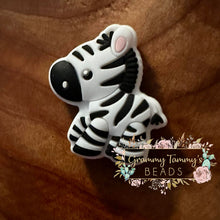 Load image into Gallery viewer, Zebra Silicone Focal Bead Beads
