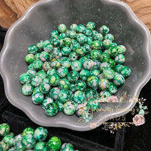 Load image into Gallery viewer, 8Mm Flowering Round Acrylic Spacer Beads - 10 Count Green Beads
